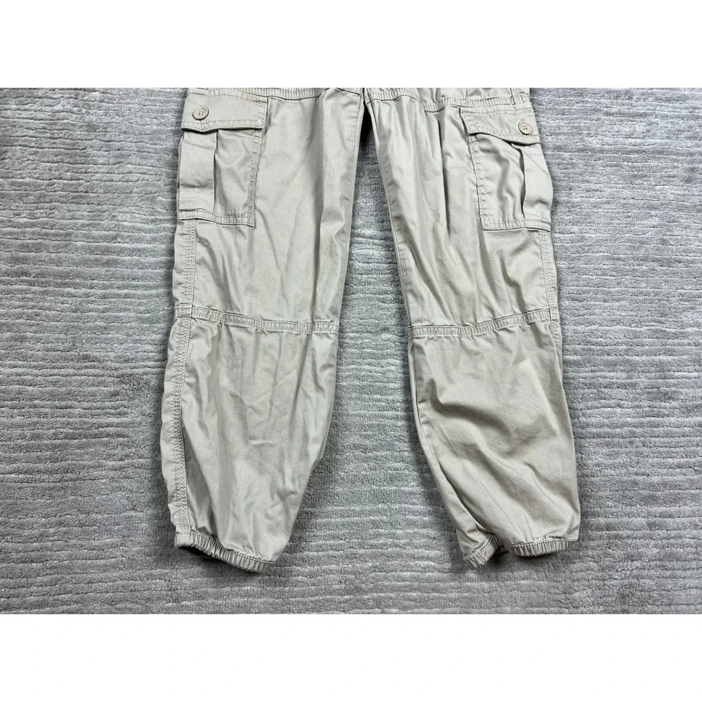 Abercrombie Kids Cargo Joggers Unisex 11/12 Tan Khaki Cotton Blend Utility Pants